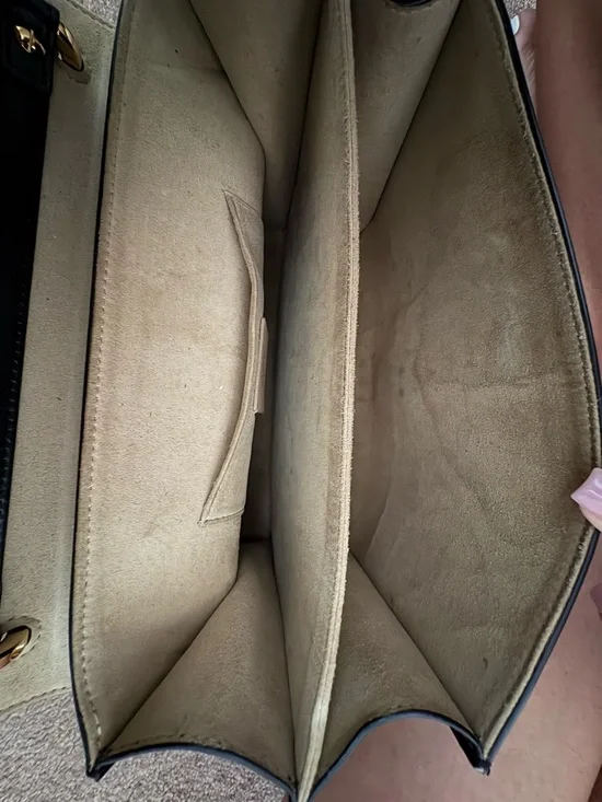 Fendi Black & Brown Embossed FF Leather Messenger Bag with Red Accent - Picture 6 of 7